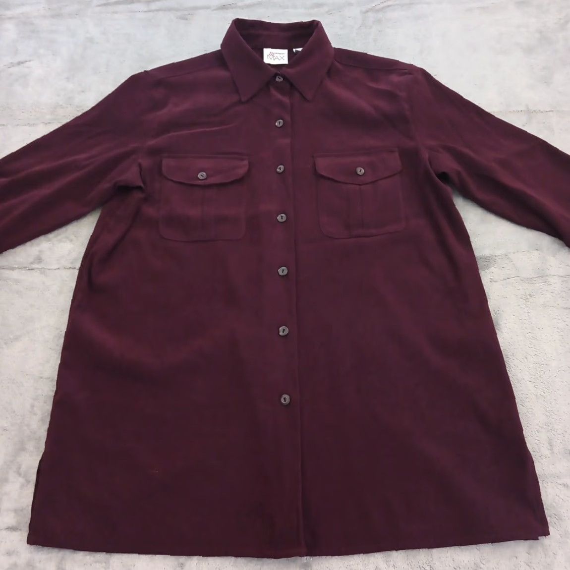 Madison Max & Madison Shirt Womens Small Purple Microfiber Long Sleeve Button Up Pockets Size S / US 4 / IT 40 - 4 Thumbnail