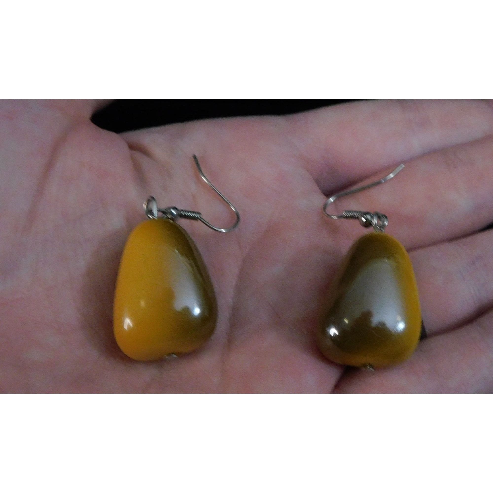Other Abstract Orange And Brown Mottled Drop Earrings Size ONE SIZE - 2 Thumbnail