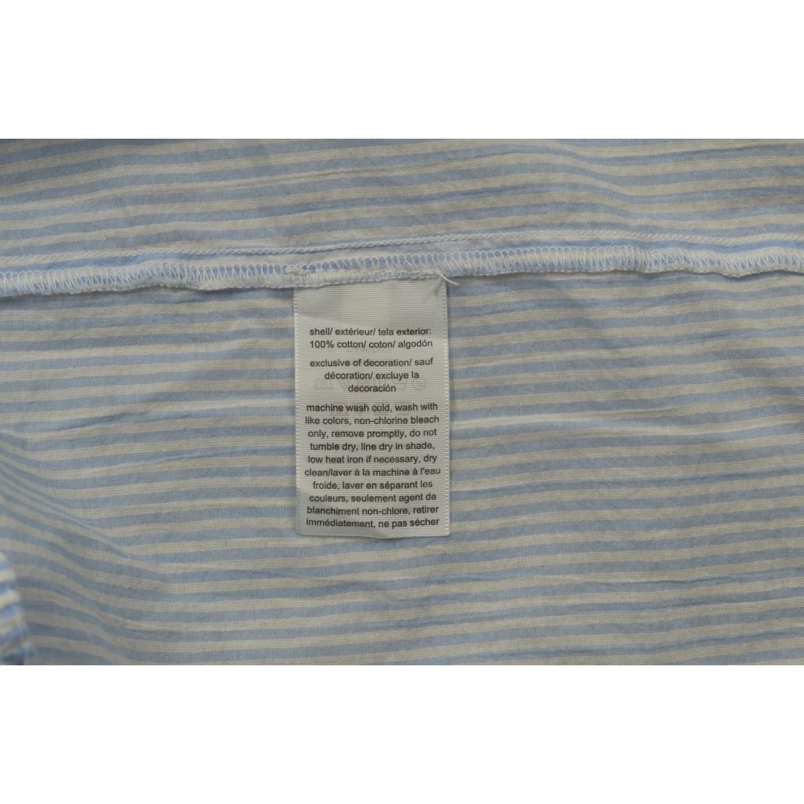 Tommy Hilfiger Tommy Hilfiger Top Blouse Blue Striped Ruffle Neck Tie Front Short Sleeve XXL Womens Size XXL / US 16-18 / IT 52-54 - 6 Thumbnail