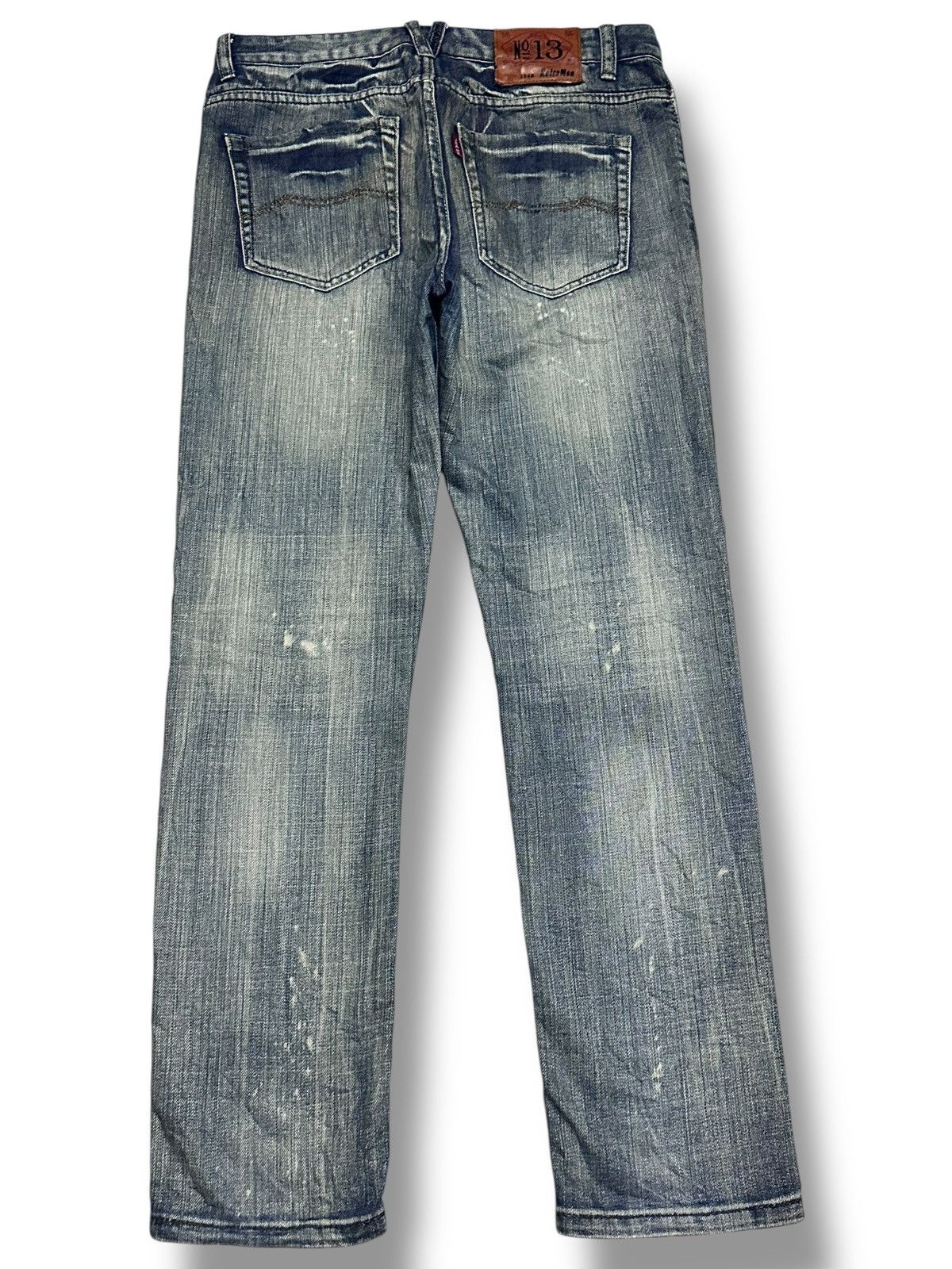 Jean Retro Man No13 Lot 1988 Distressed Painted Straight Loose Size US 34 / EU 50 - 2 Thumbnail