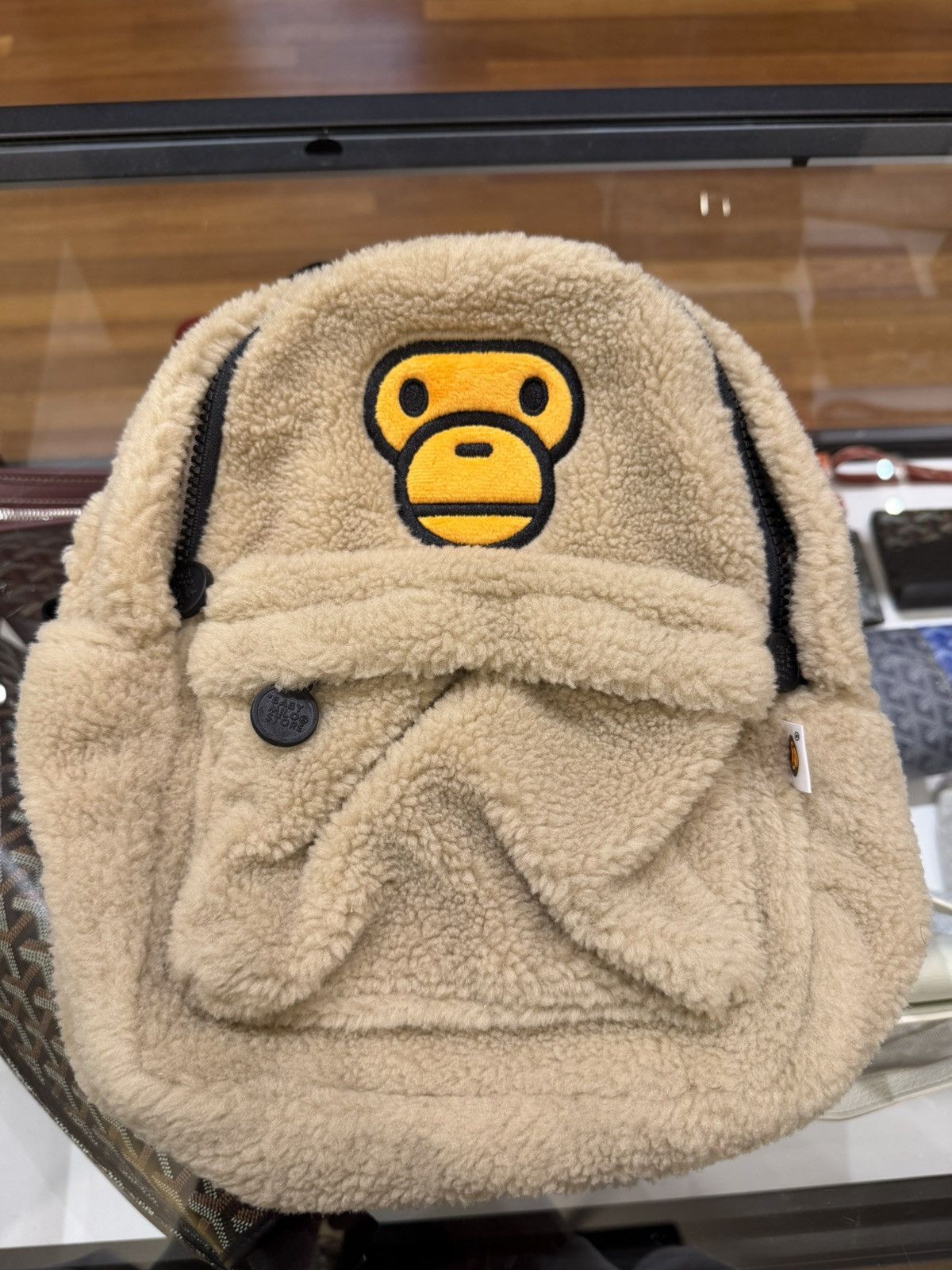 Bape Bape Baby Milo Mini Backpack - Tan Sherling Size ONE SIZE - 2 Thumbnail