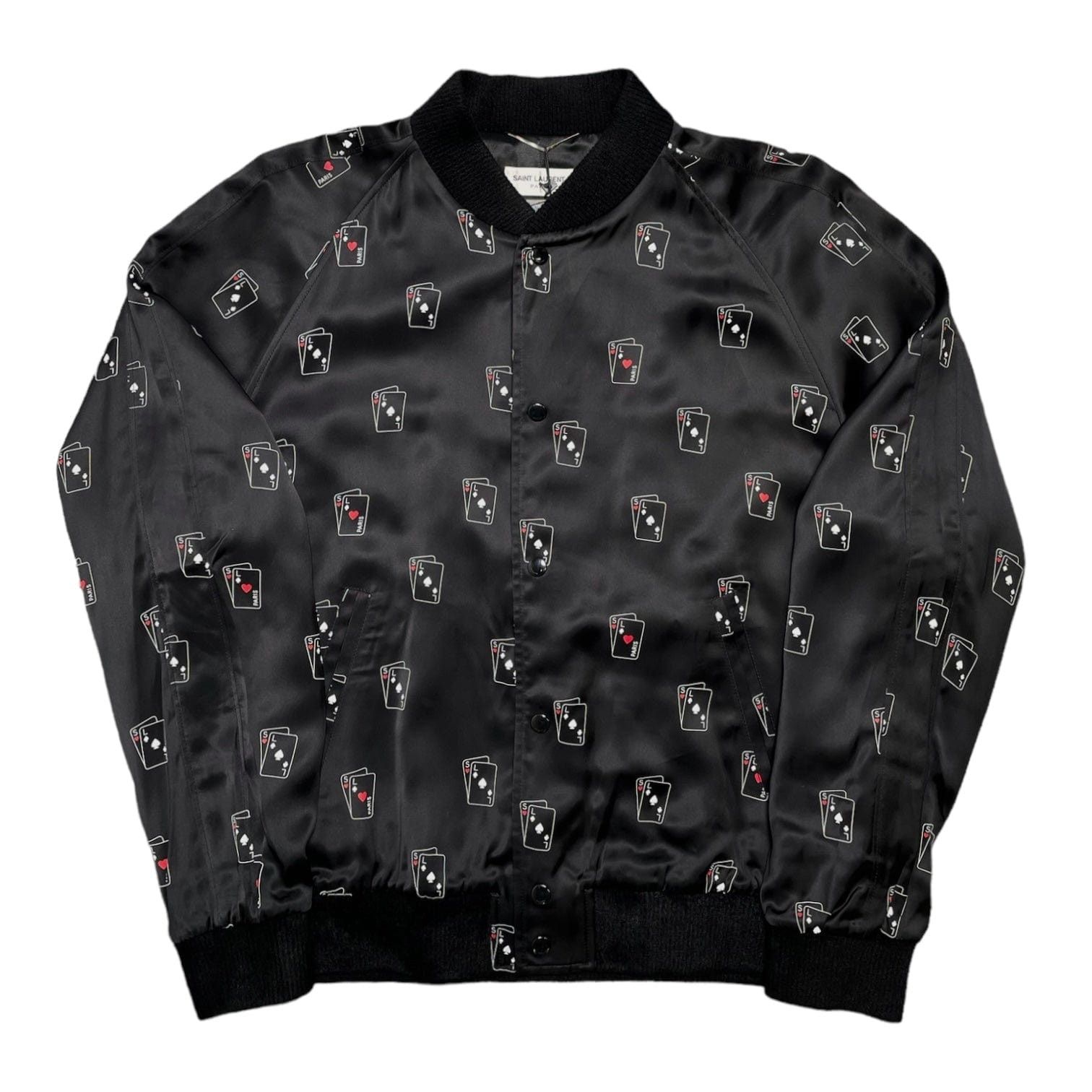 Yves Saint Laurent Satin Cards Teddy Jacket Black Size US XXL / EU 58 / 5 - 1 Thumbnail