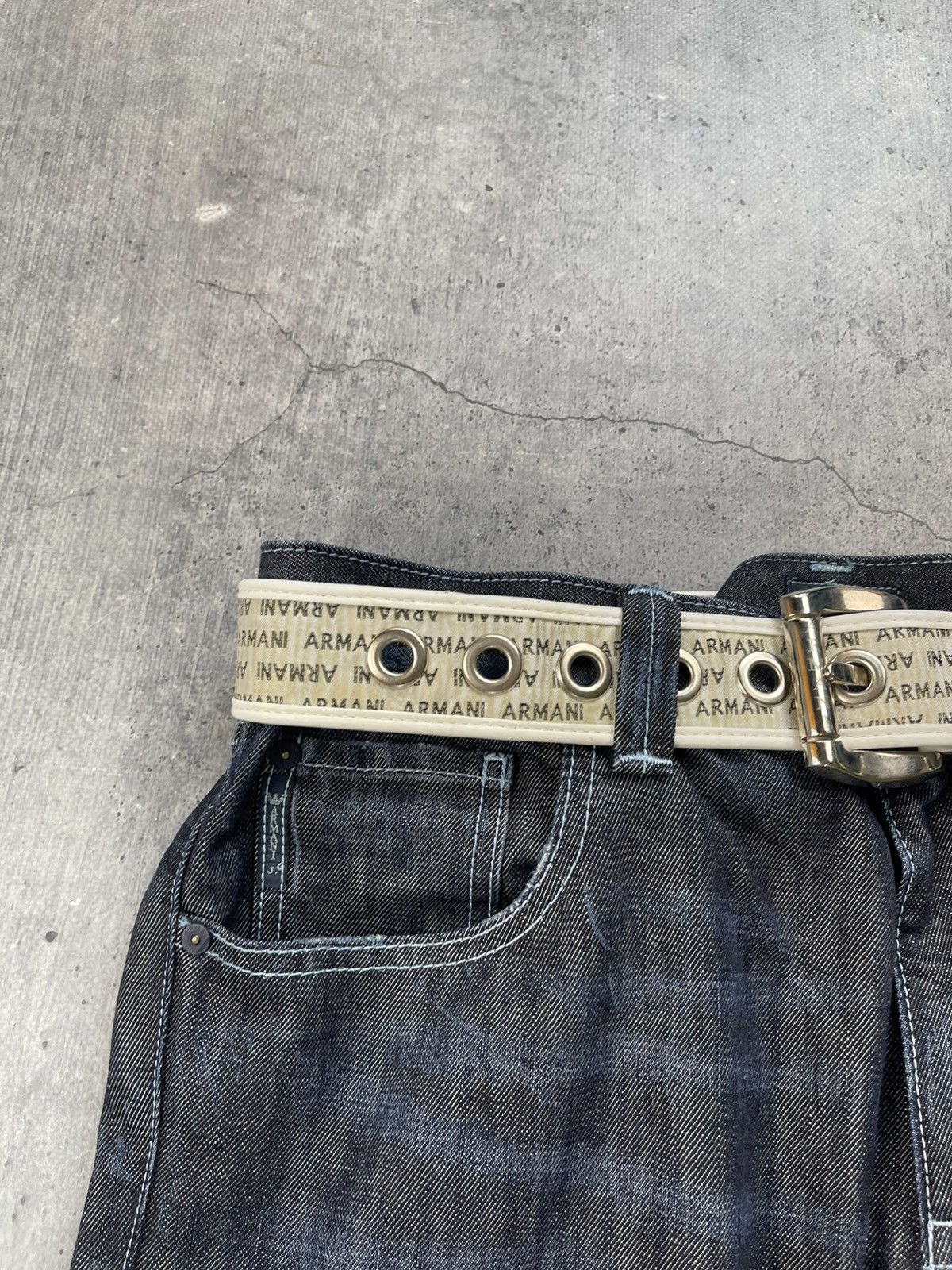Armani Armani Monogram Vintage Belt Distressed USA STYLE AFFLICTION Size ONE SIZE - 9 Thumbnail