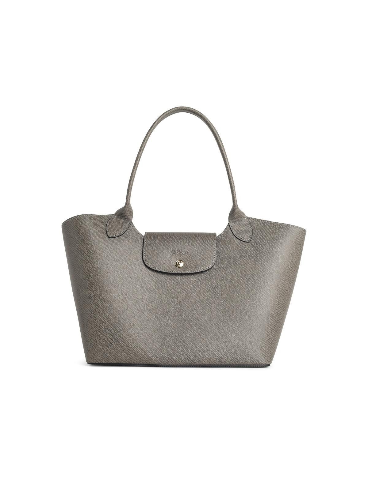 Longchamp LONGCHAMP L 'Épure' Shoulder Bag In Dove-Gray Leather Size ONE SIZE - 1 Thumbnail