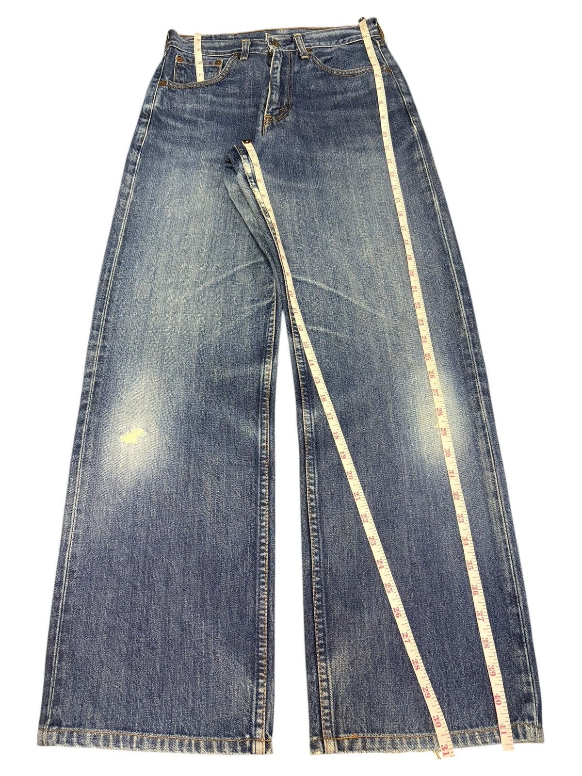 Levi's Vintage 90s Levis 504 Distressed Wideleg Baggy Jeans Size US 27 - 7 Thumbnail