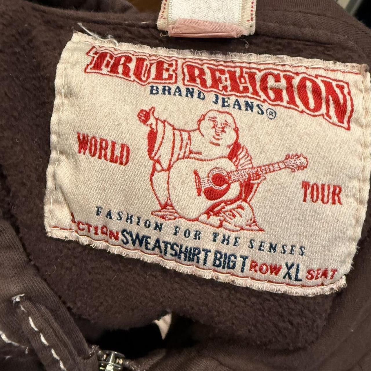 True Religion Y2K True Religion Sweatshirt Big T Brown Zip Hoodie Size US L / EU 52-54 / 3 - 5 Thumbnail