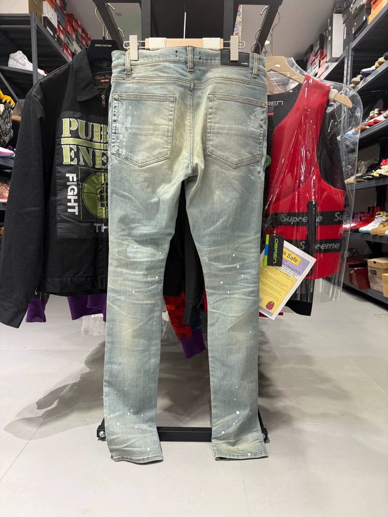 Other Amiri Blue Destroyed Ink Blue Diamond Bottom Board Jeans Size US 34 / EU 50 - 2 Thumbnail