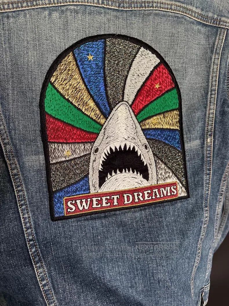 Saint Laurent Paris Saint Laurent Paris Shark Embroidered Washed Denim Jacket Size US M / EU 48-50 / 2 - 4 Thumbnail