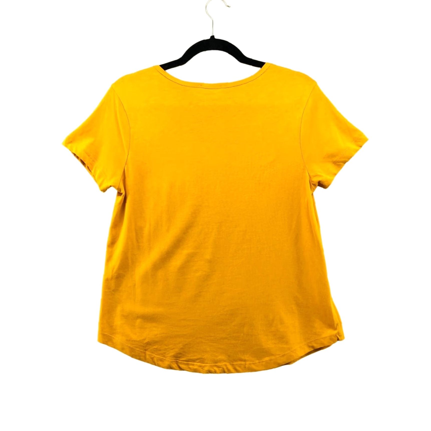 Zara Zara Shirt Womens S Mustard Yellow Scoop Neck Pocket Tee Short Sleeve Cotton Blend Regular Womens Size S / US 4 / IT 40 - 2 Thumbnail