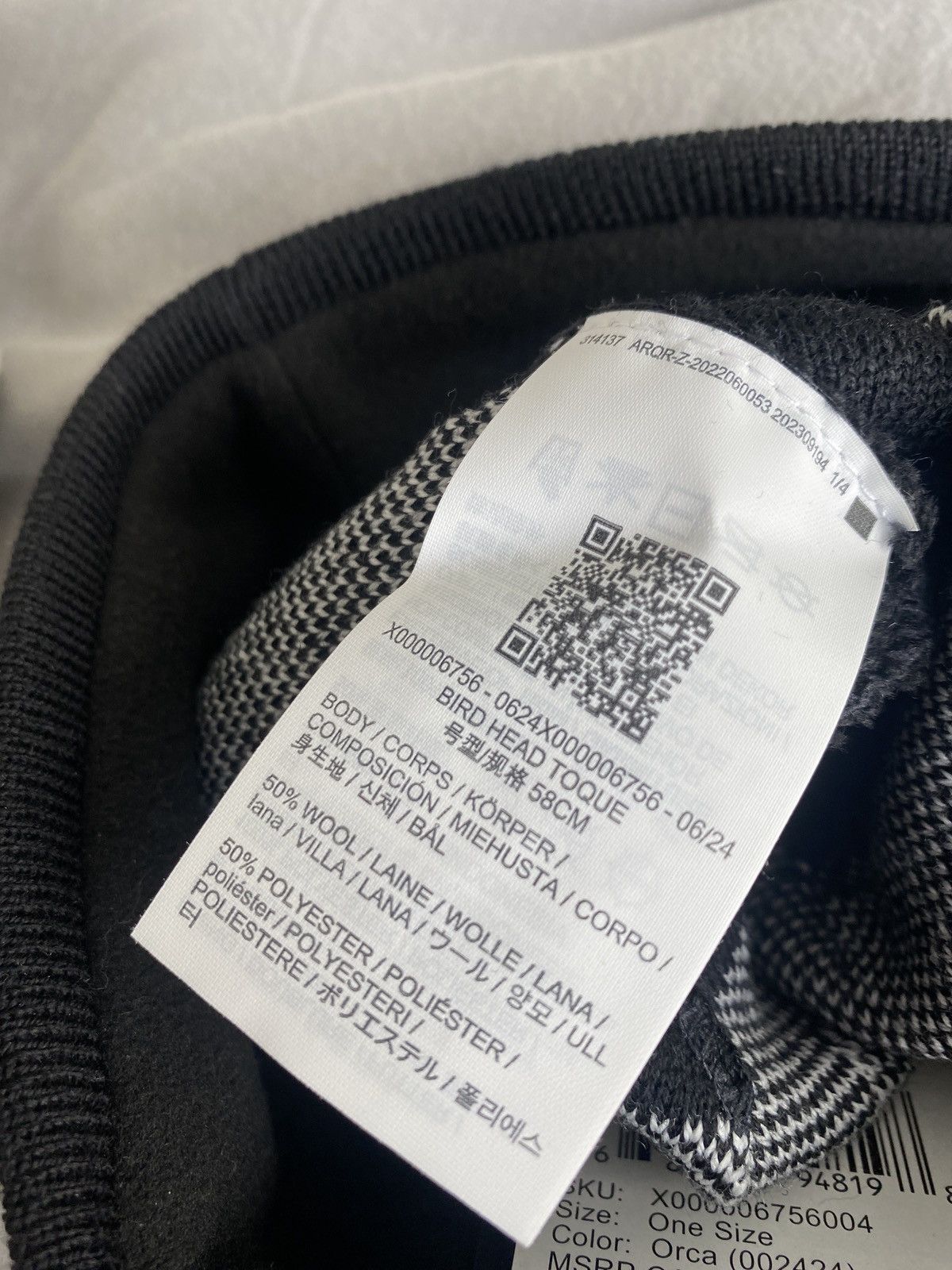 Arc'teryx Arcteryx Bird Head Toque Orca Black White Beanie Size ONE SIZE - 4 Thumbnail