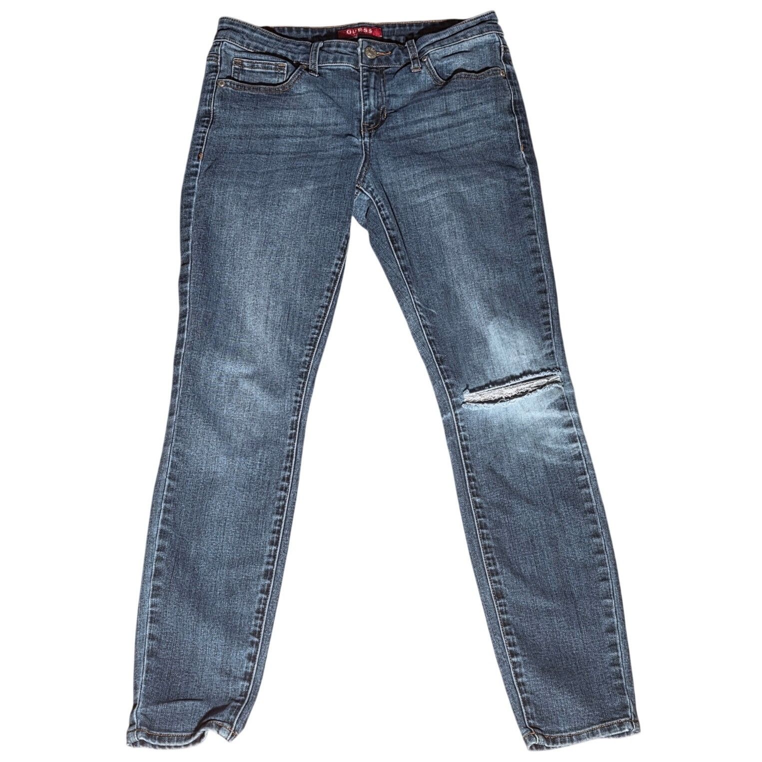 Guess Vintage Guess Jeans - Women's Size 27 - Distressed Blue Size 27" / US 4 / IT 40 - 1 Thumbnail