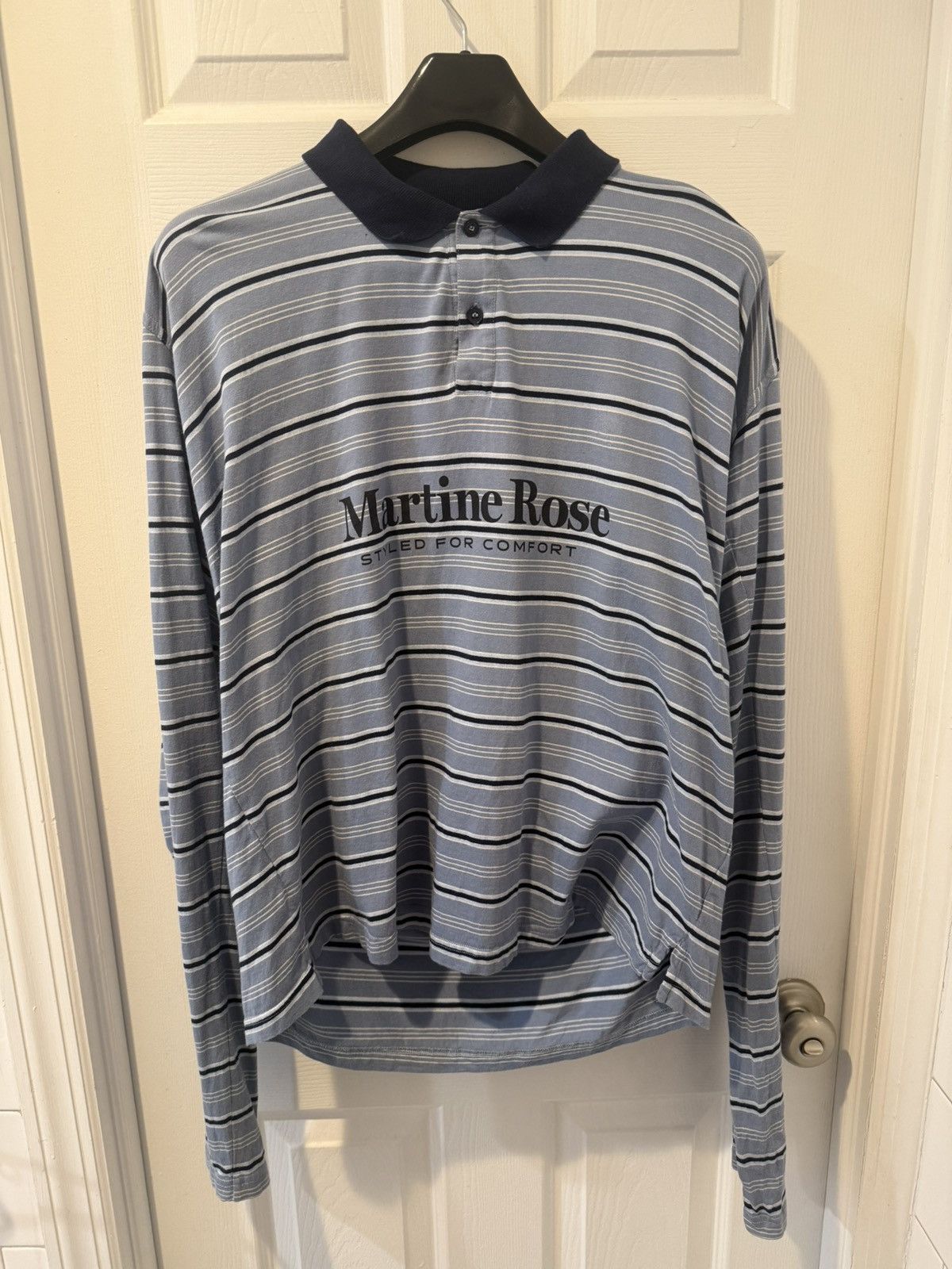 Martine Rose Martine Rose “Styled For Comfort” Striped Long Sleeve Polo Size US L / EU 52-54 / 3 - 1 Thumbnail