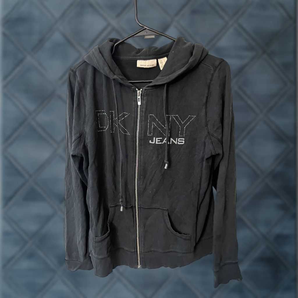 DKNY DKNY Jeans Women's Hoodie Sweatshirt Full-Zip Black L Size L / US 10 / IT 46 - 1 Thumbnail