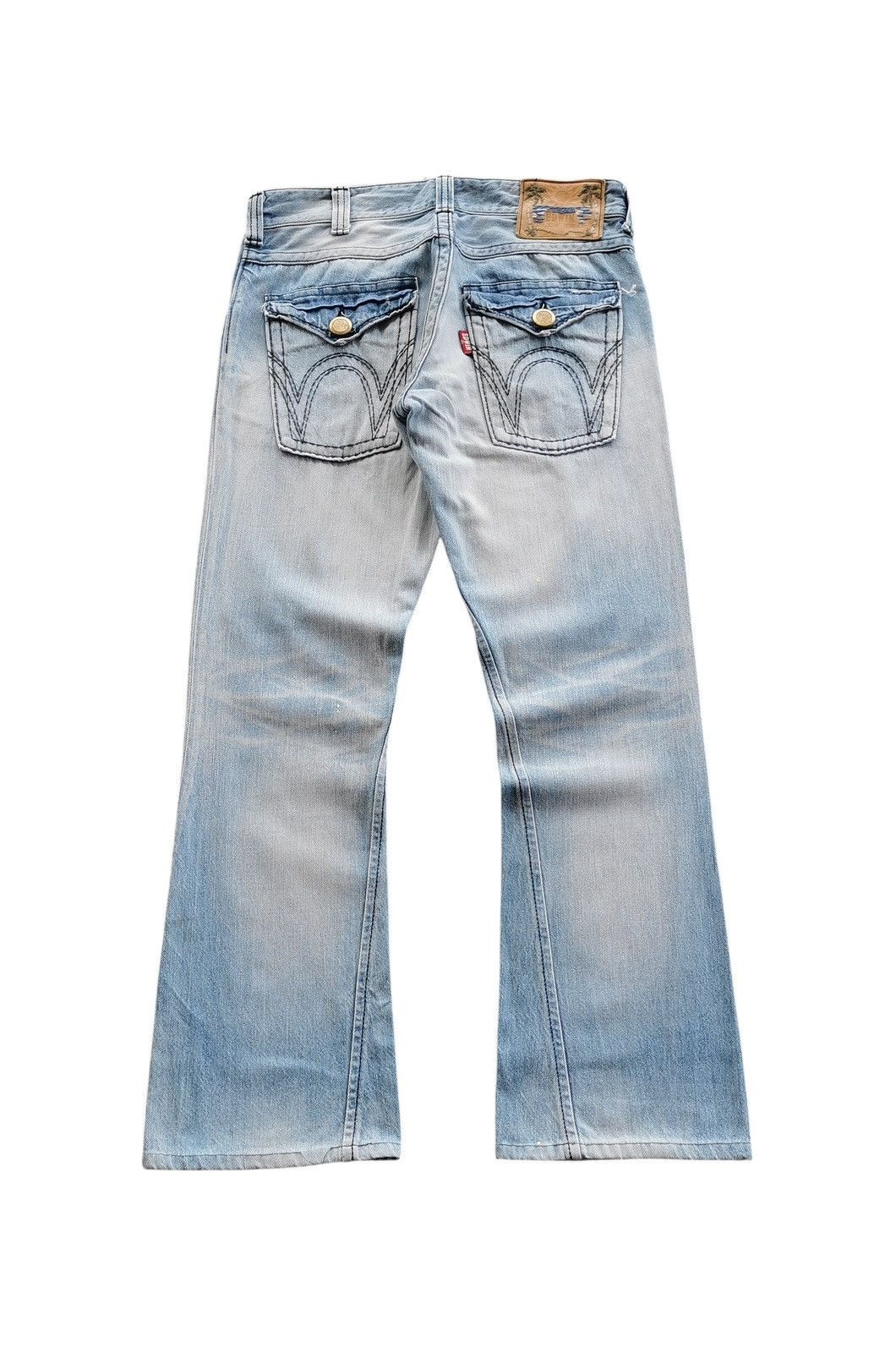 Edwin EDEdwin Blue Trip Distressed Flared Twisted Jeans Light Blue Size US 33 - 2 Thumbnail