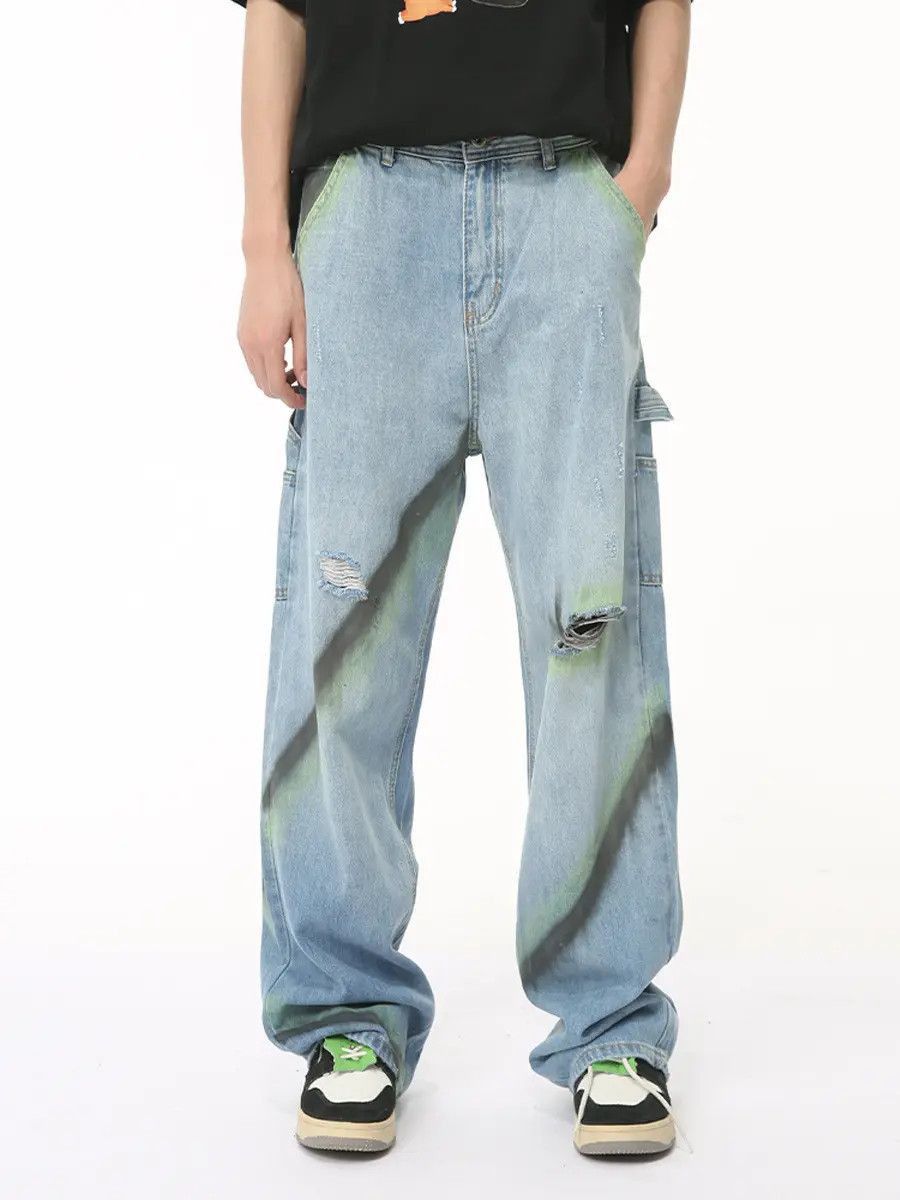 Japanese Brand Retro loose hip-hop graffiti jeans Size US 32 / EU 48 - 3 Thumbnail
