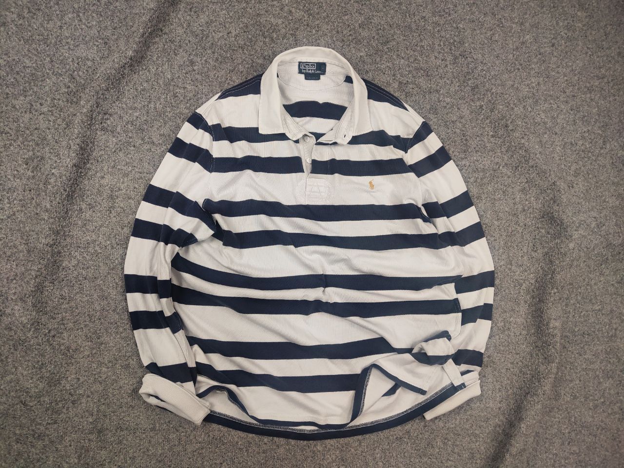 Polo Ralph Lauren Vintage 90's Polo Ralph Lauren Striped Rugby Long sleeve Size US XL / EU 56 / 4 - 1 Thumbnail