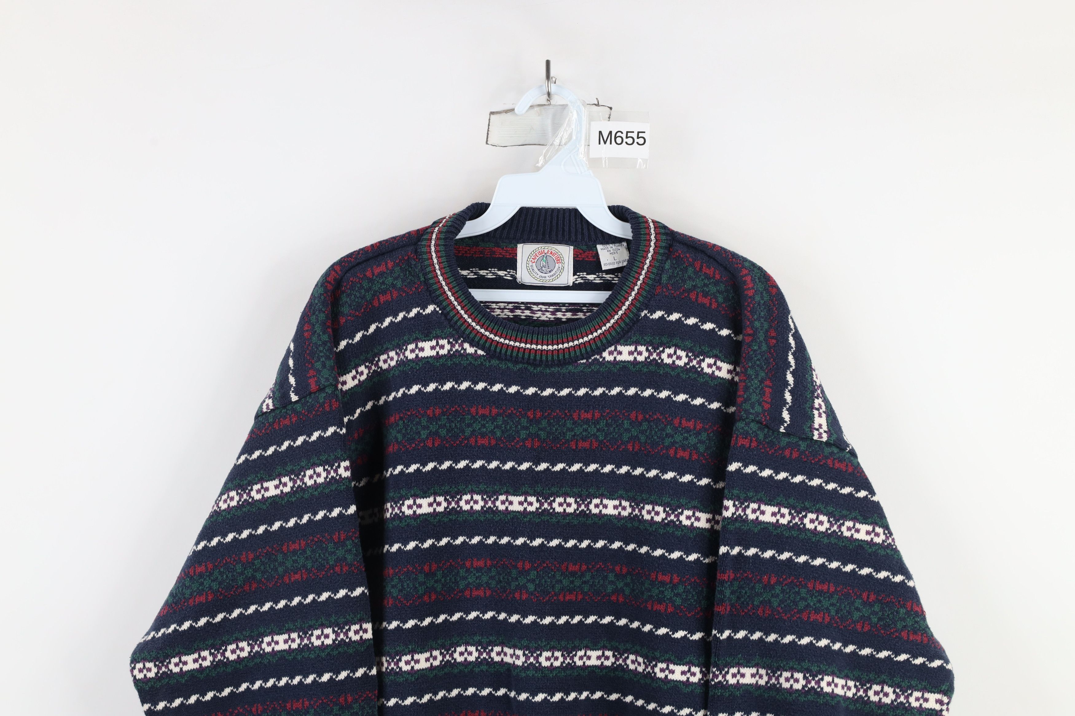 Vintage Vintage 90s Streetwear Rainbow Fair Isle Cotton Knit Sweater Size US L / EU 52-54 / 3 - 2 Thumbnail
