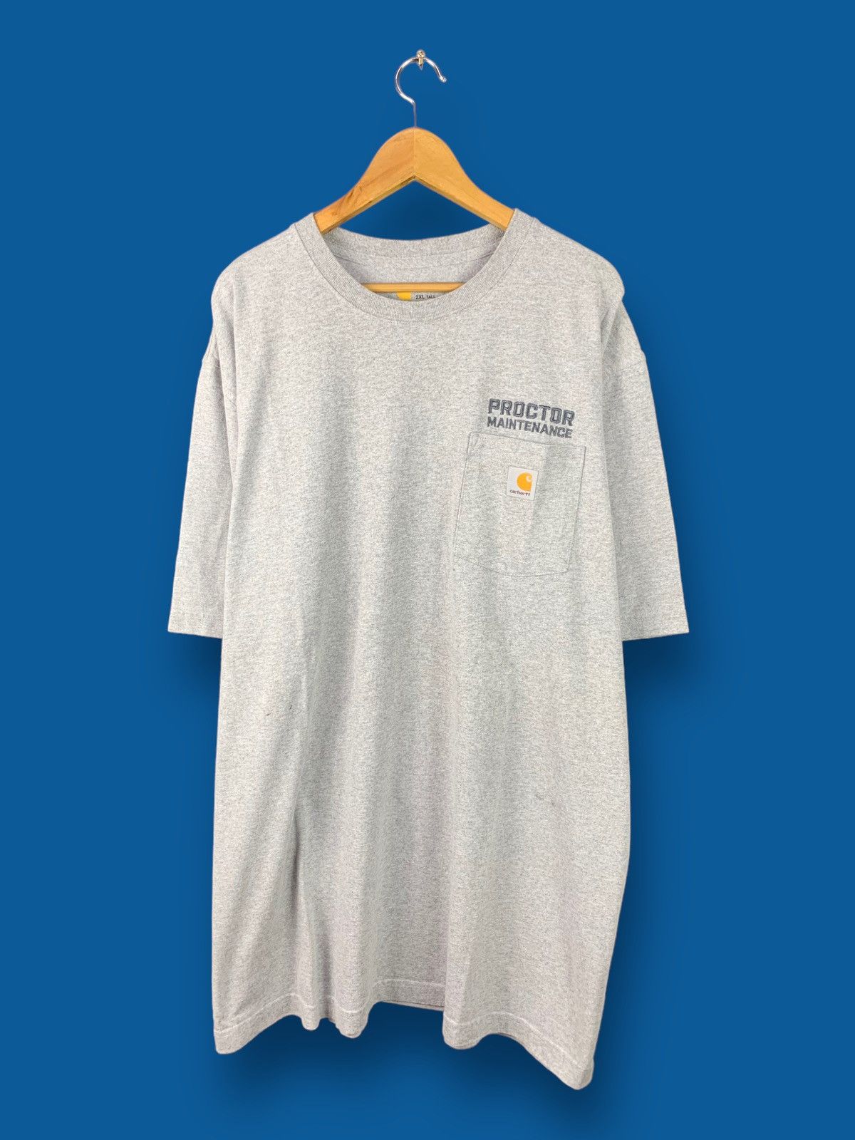 image of Steals! Carhartt Pocket Tee Proctor Maintenance Workwear in Grey, Men's (Size 2XL)