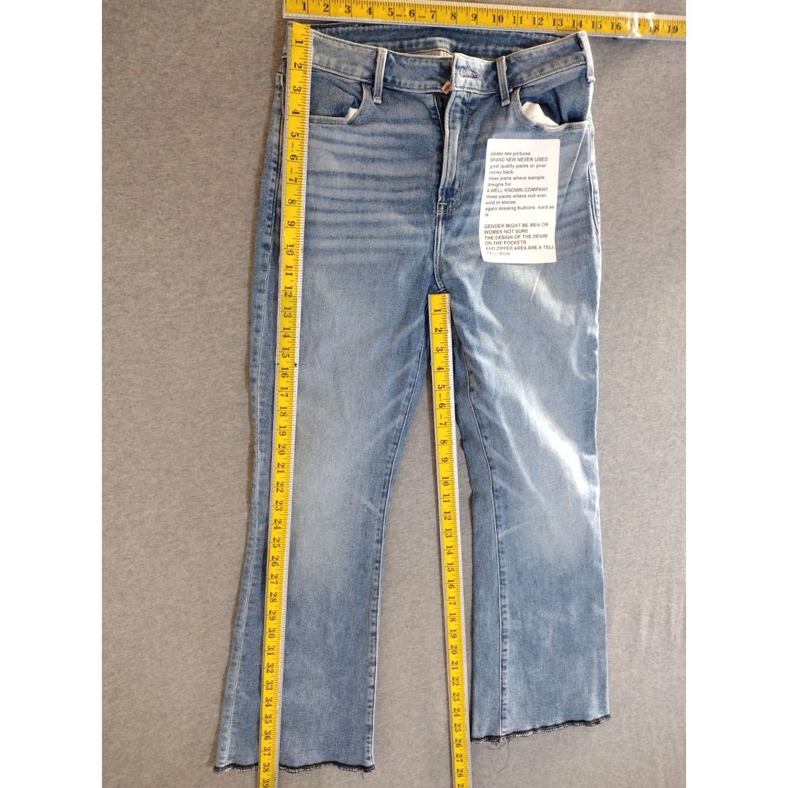 Denime Unbranded Men's Blue Denim Cropped Jeans 28X38 Regular Stretch 4 Pocket Denim Size US 28 / EU 44 - 5 Thumbnail