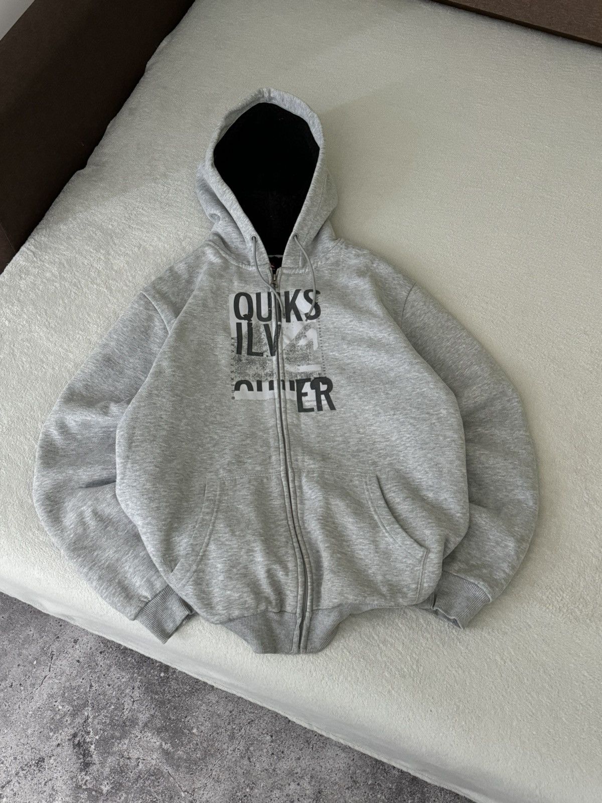 Vintage hype fur Quicksilver Y2K fleece jacket zip hoodie