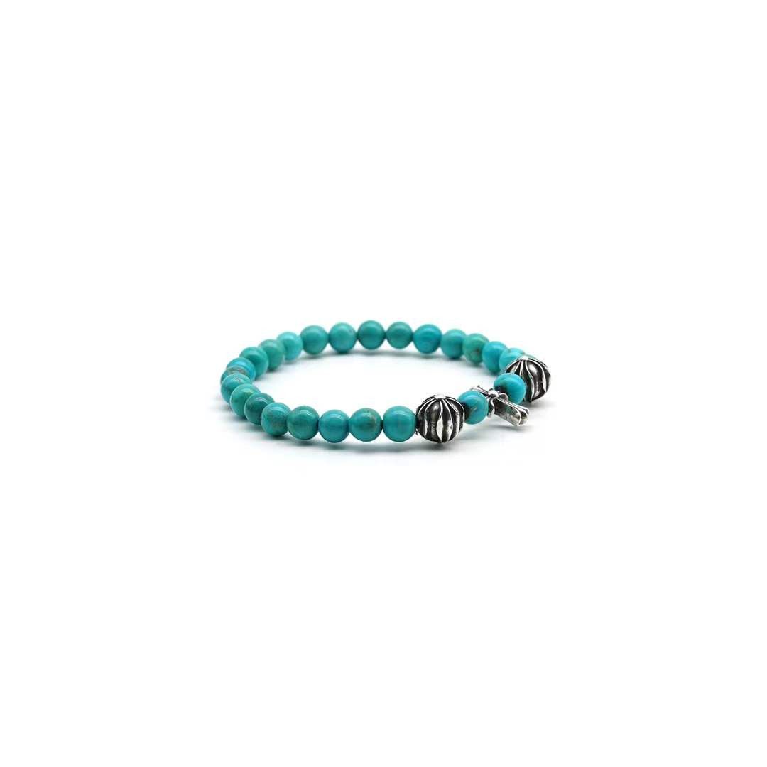 Chrome Hearts Chrome Hearts 6mm Turquoise Silver Cross Beaded Bracelet Size ONE SIZE - 2 Thumbnail