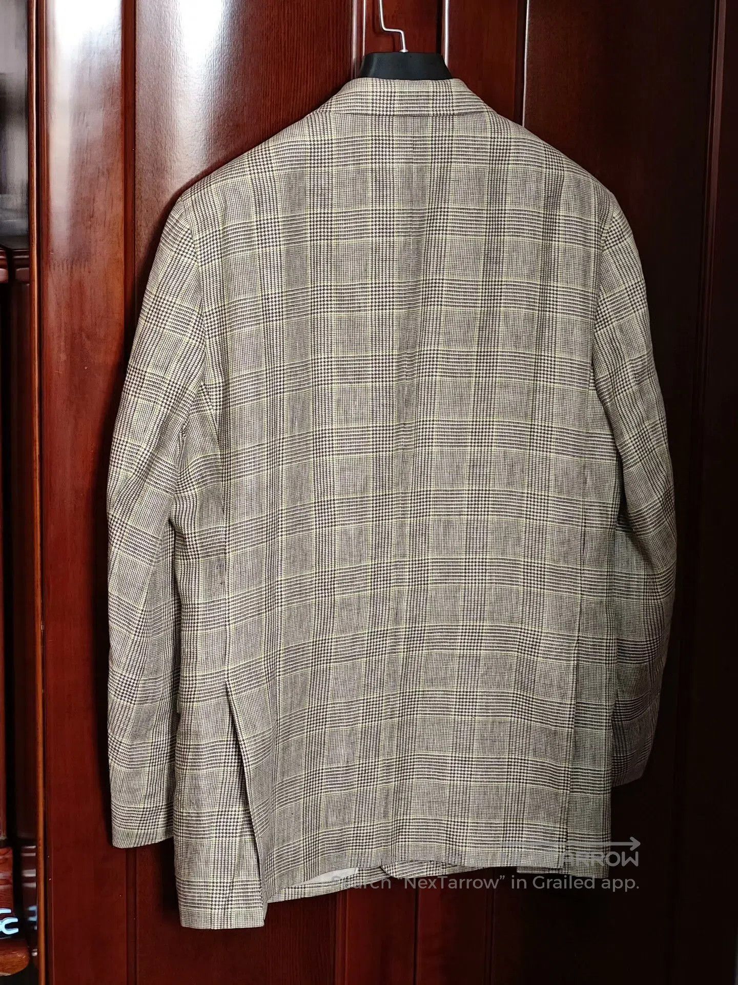 Morgano Italian Linen Checkered Blazer. Size US L / EU 52-54 / 3 - 8 Thumbnail