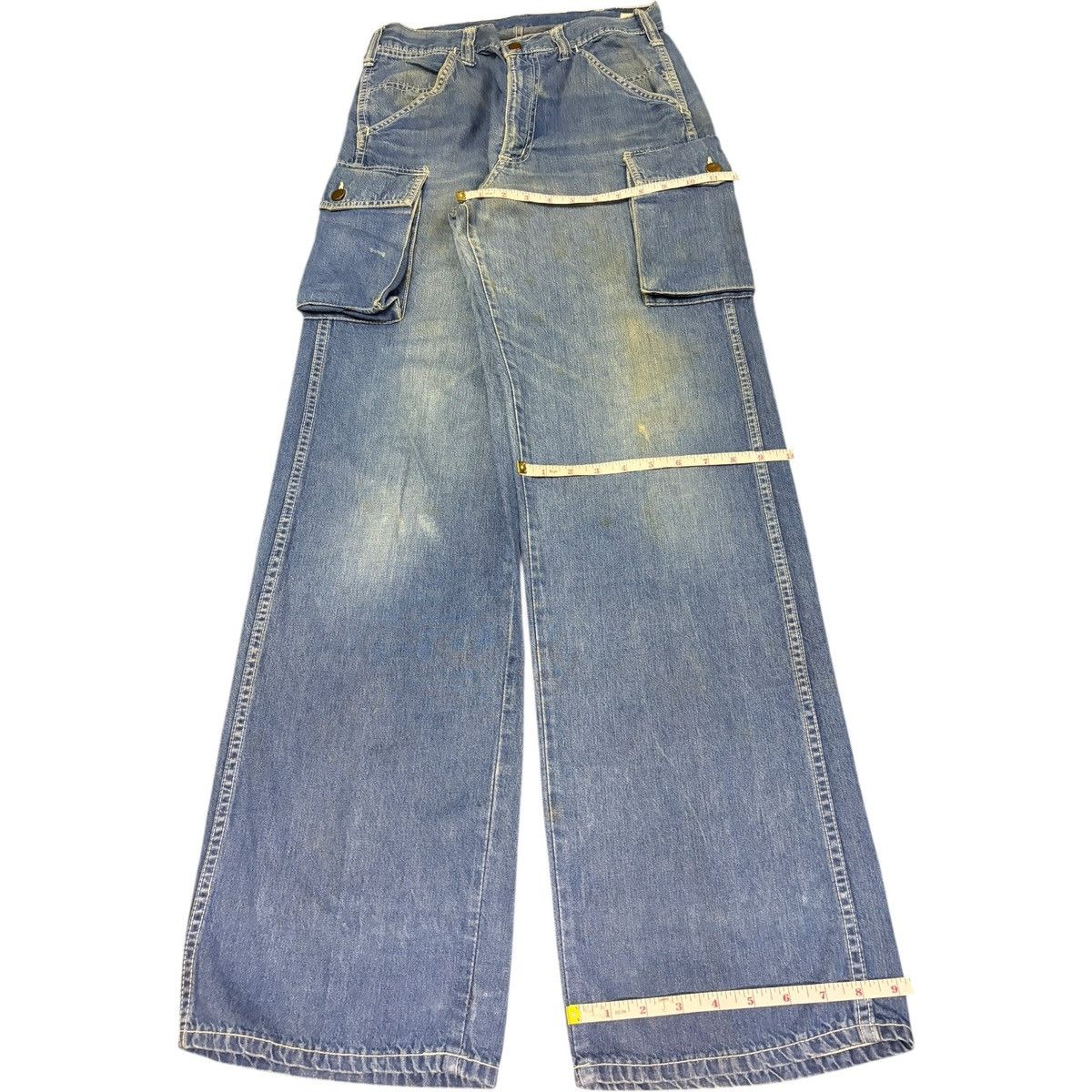 Wrangler Vintage Wrangler Blue Wash Cargo Distress Baggy Jeans Size US 28 / EU 44 - 8 Thumbnail