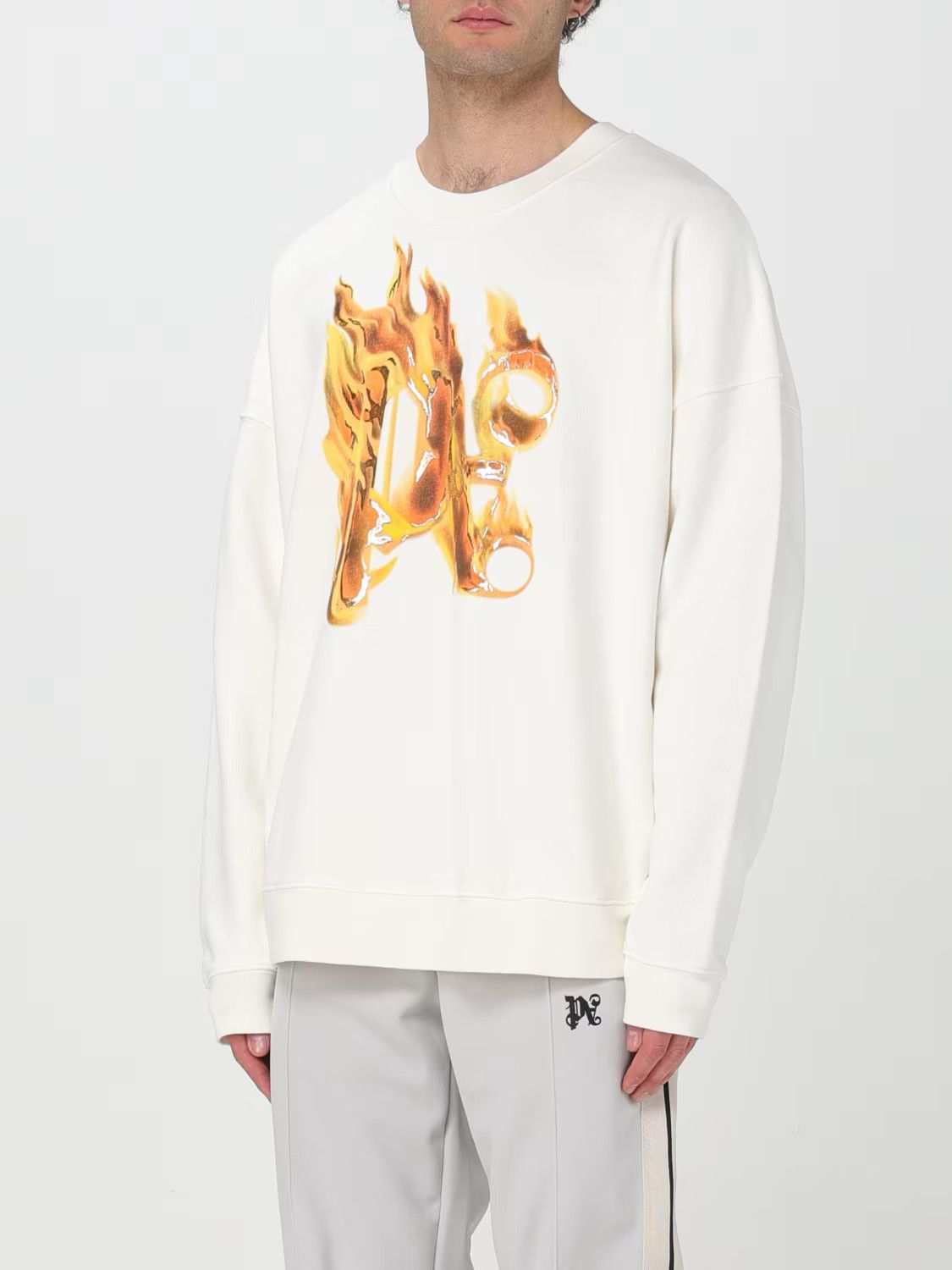 Palm Angels o1s22i1n1224 Crewneck Sweatshirt in White Size US L / EU 52-54 / 3 - 4 Thumbnail
