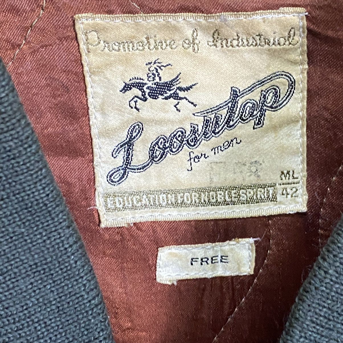 Vintage Vintage 80s loosutap varsity sleeve leather jacket Size US L / EU 52-54 / 3 - 21 Thumbnail
