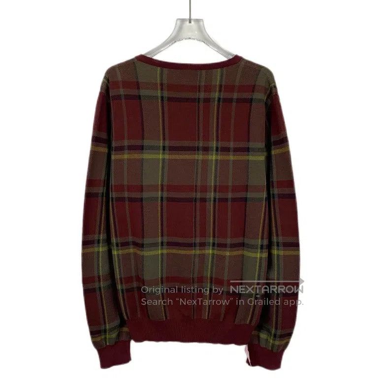 Hermes Hermes Color-blocked plaid cotton V-neck long-sleeve knit Size S / US 4 / IT 40 - 2 Thumbnail
