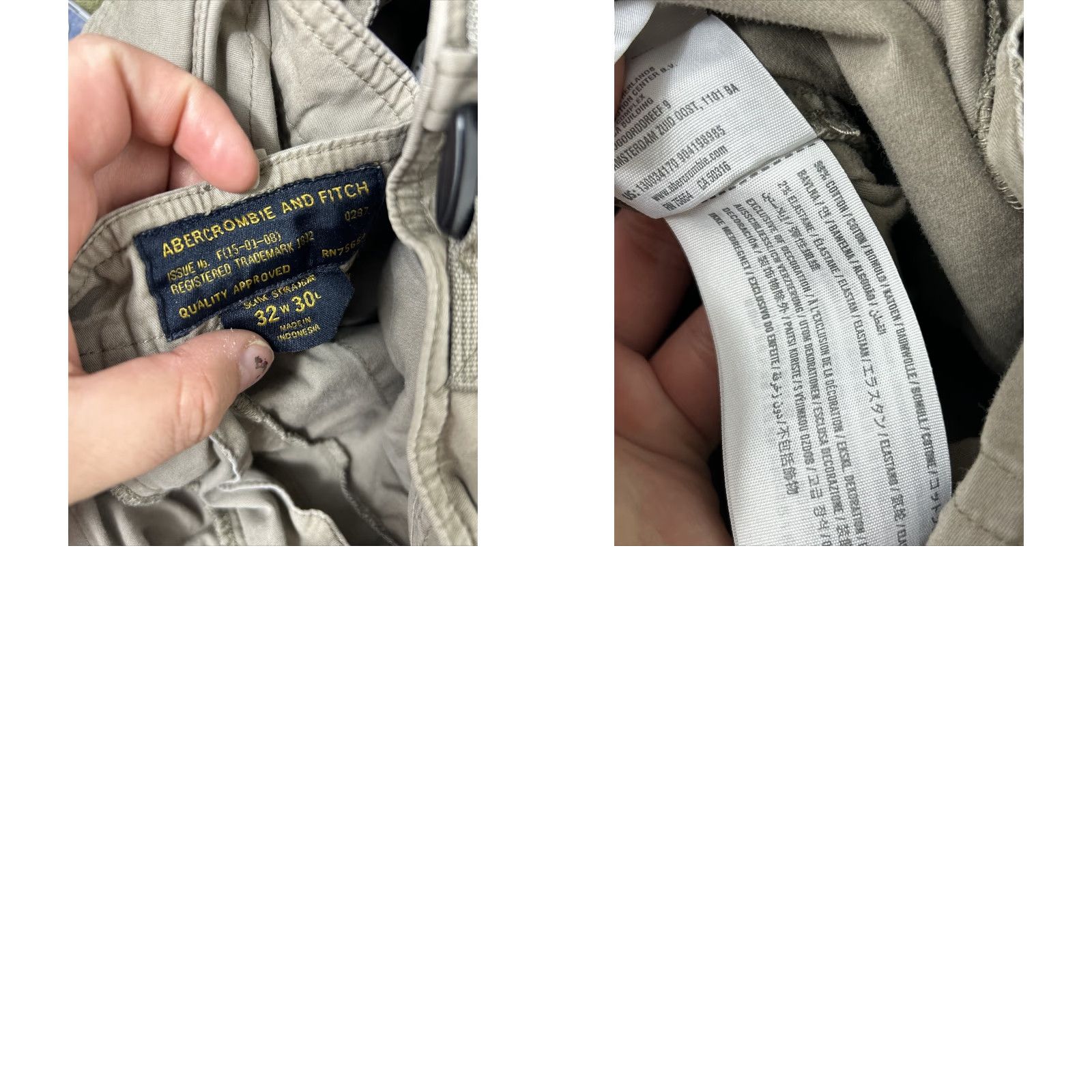 Abercrombie & Fitch Abercrombie & Fitch Pants Slim Straight 32x29 Beige Zipper Pockets Ankle Men Size US 32 / EU 48 - 10 Thumbnail
