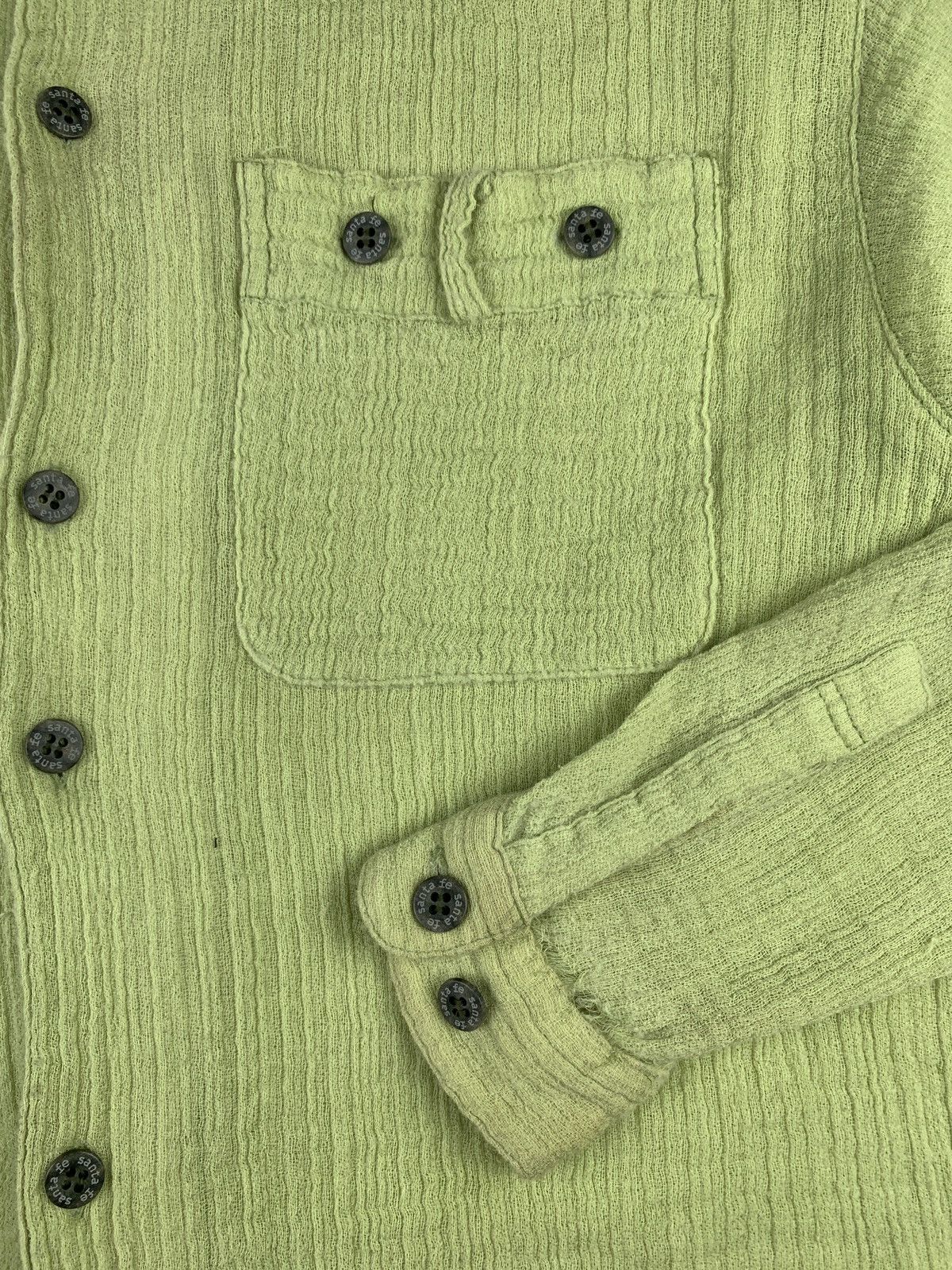 Japanese Brand 1990s santa fe Matcha Green Mohair Light Shirt Size US L / EU 52-54 / 3 - 3 Thumbnail