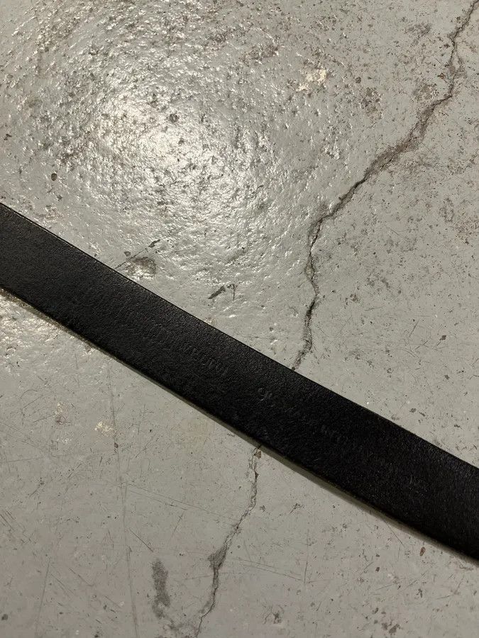 John Galliano 2000s Galliano Wire Buckle Black Leather Belt Size ONE SIZE - 8 Thumbnail