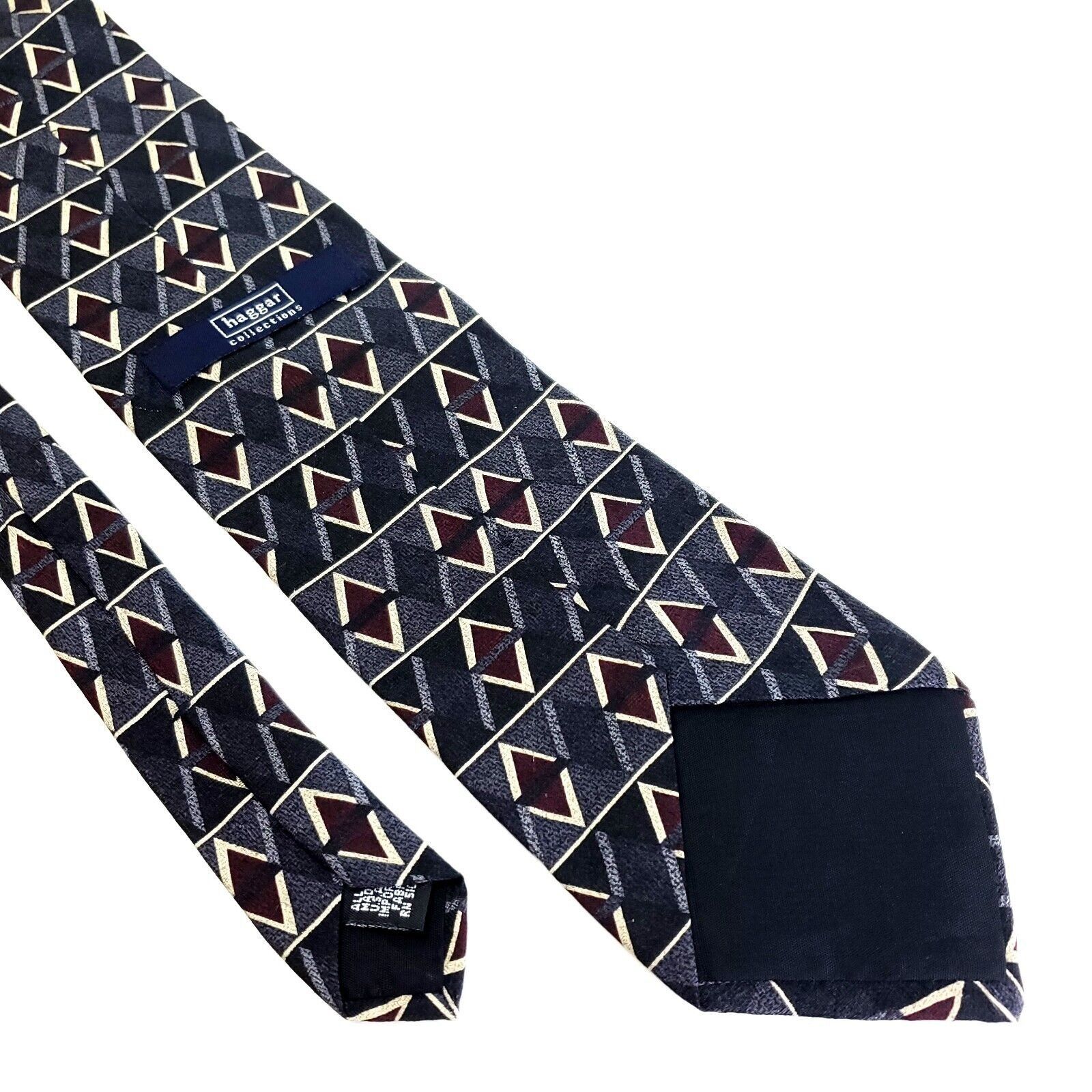 Haggar Haggar Silk Tie Print Gray Wide Size ONE SIZE - 5 Thumbnail