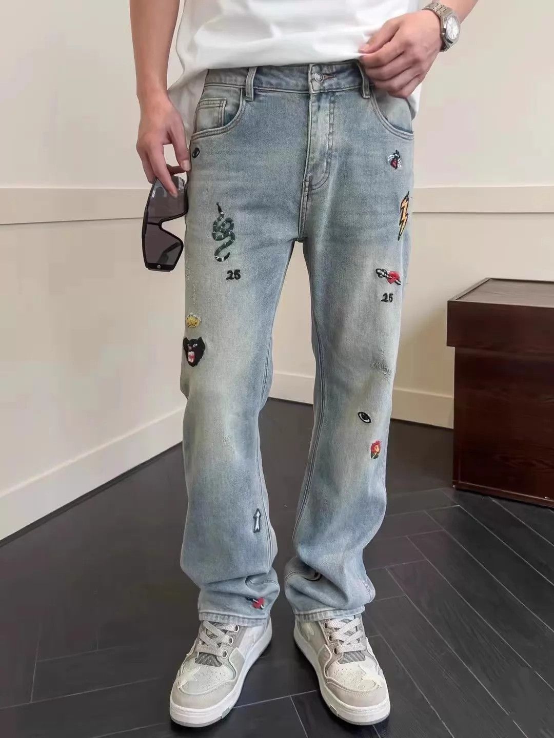 Gucci Gucci 36 Embroidered Pattern Jeans Unique Seasonless Size US 36 / EU 52 - 8 Thumbnail
