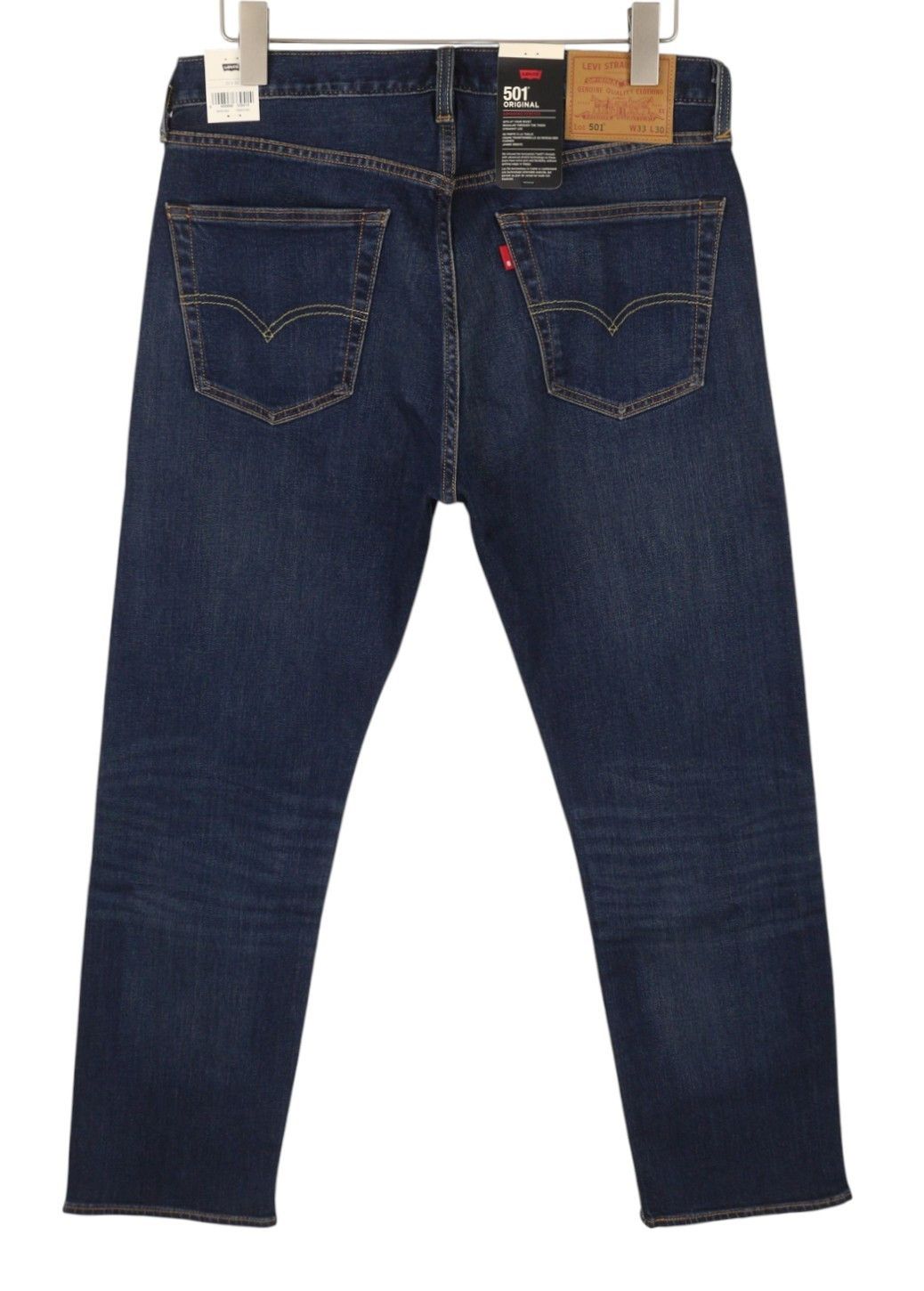 Levi's 501 W33/L30 Straight Stretch Faded Blue Jeans 87064 Size US 33 - 2 Thumbnail