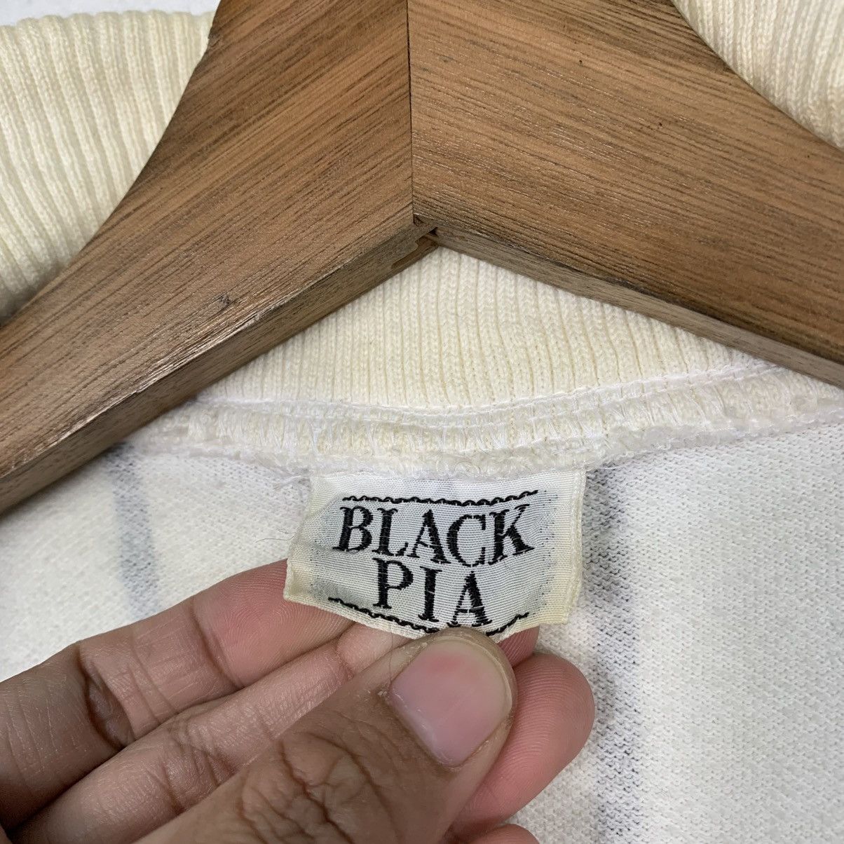 Japanese Brand Japanese Brand Black Pia Stripe Half Zipper Sweater Size US M / EU 48-50 / 2 - 13 Thumbnail