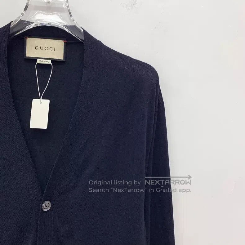 Gucci Gucci Dark blue wool V-neck single-breasted long-sleeved k Size L / US 10 / IT 46 - 3 Thumbnail