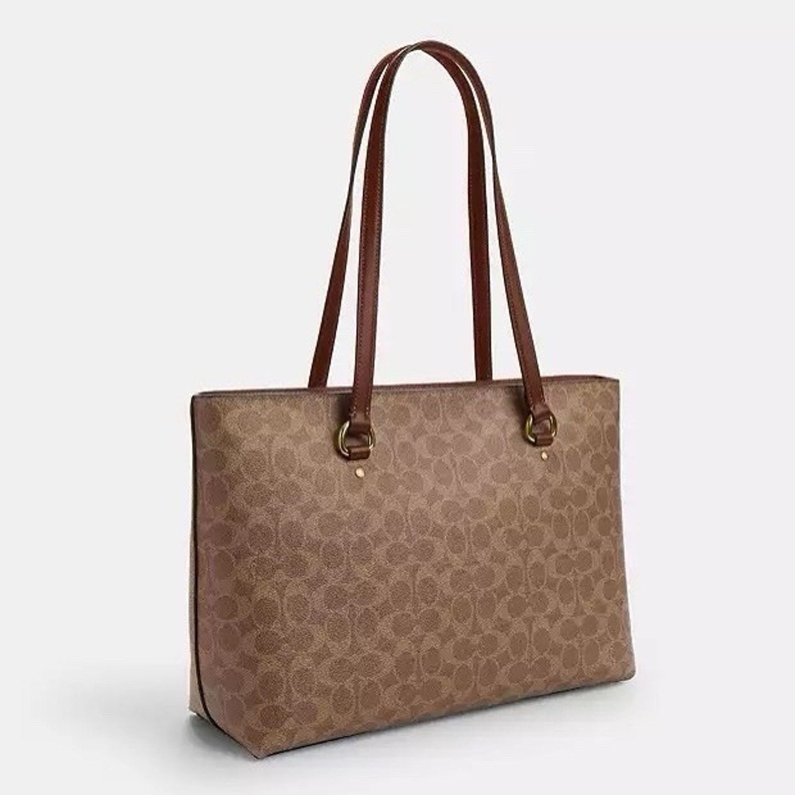 Coach NWT COACH Station Tote Bag In Maxi CCD69 IM/TAN/BROWN Size ONE SIZE - 10 Thumbnail