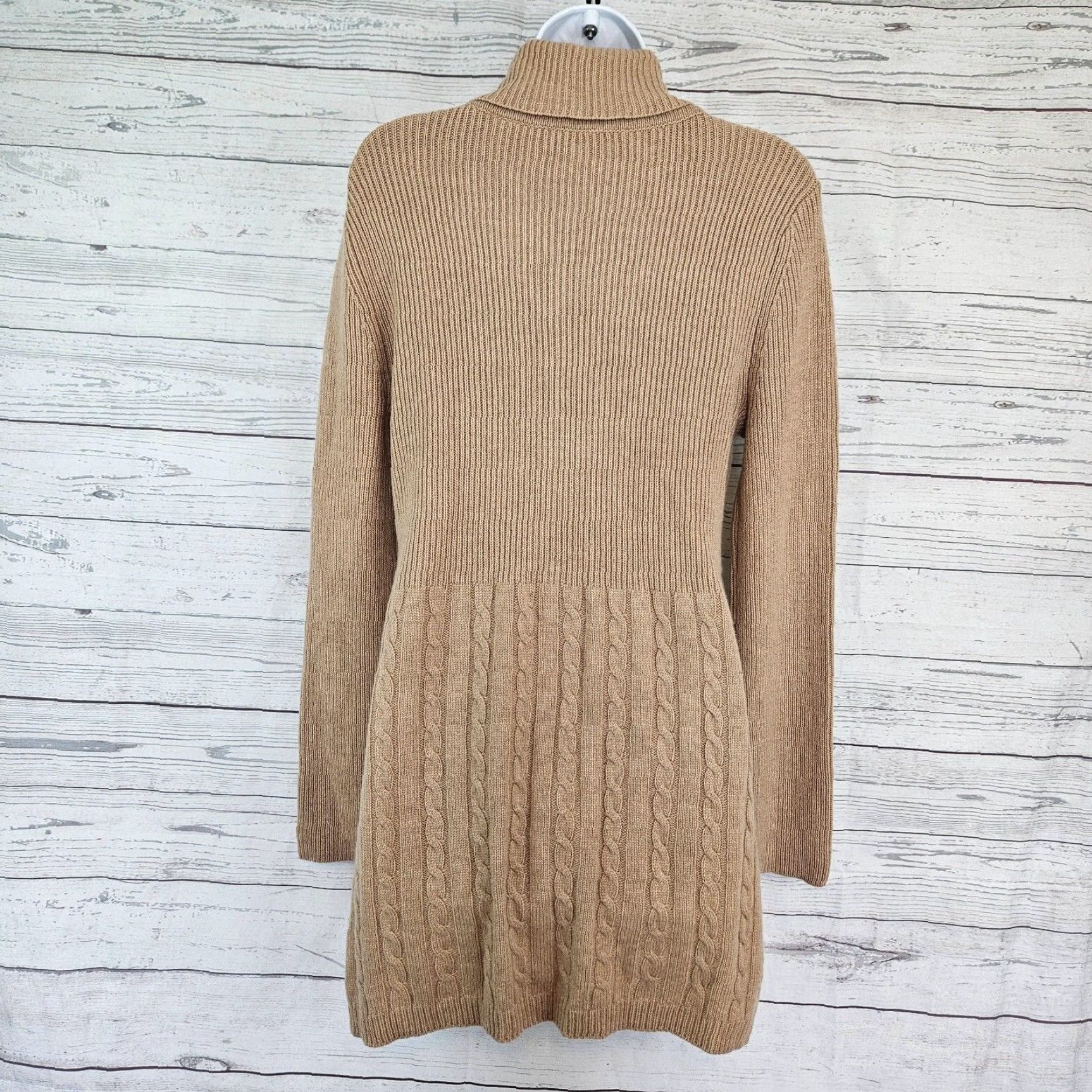 Soft Surroundings Soft Surroundings Womens Tunic Sweater Turtleneck Wool Blend Size M Brown Long Sleeve Size M / US 6-8 / IT 42-44 - 3 Thumbnail