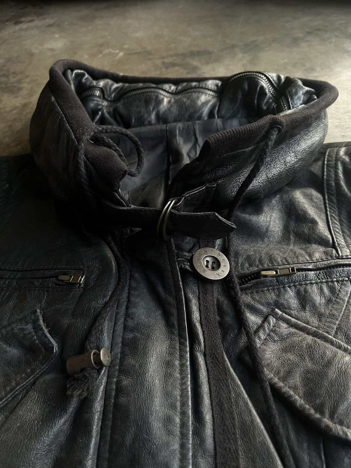Isamu Katayama Backlash JAPANESE B.R.U.S.H BONO LEATHER JACKET ZIP MULTI POCKET VKEI Size US S / EU 44-46 / 1 - 9 Thumbnail