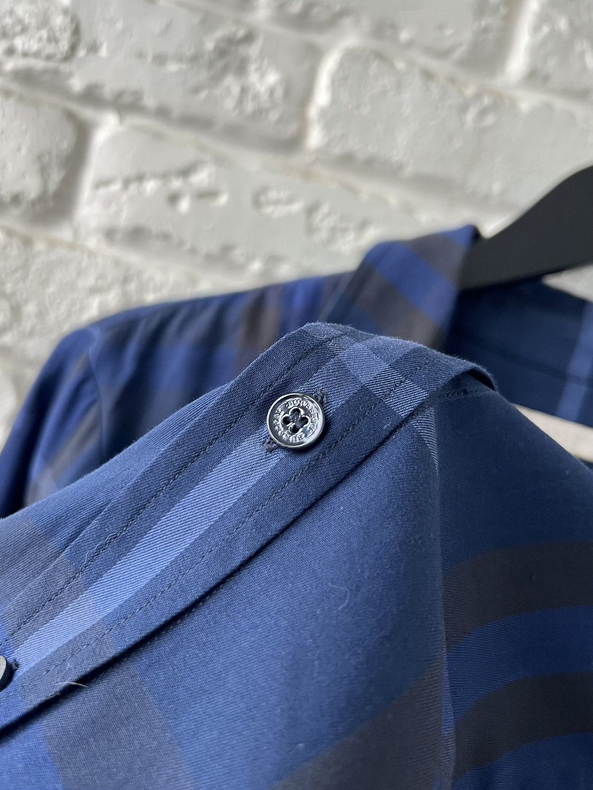 Burberry Burberry Brit Navy Blue Nova Check Button Up Shirt Size M / US 6-8 / IT 42-44 - 5 Thumbnail