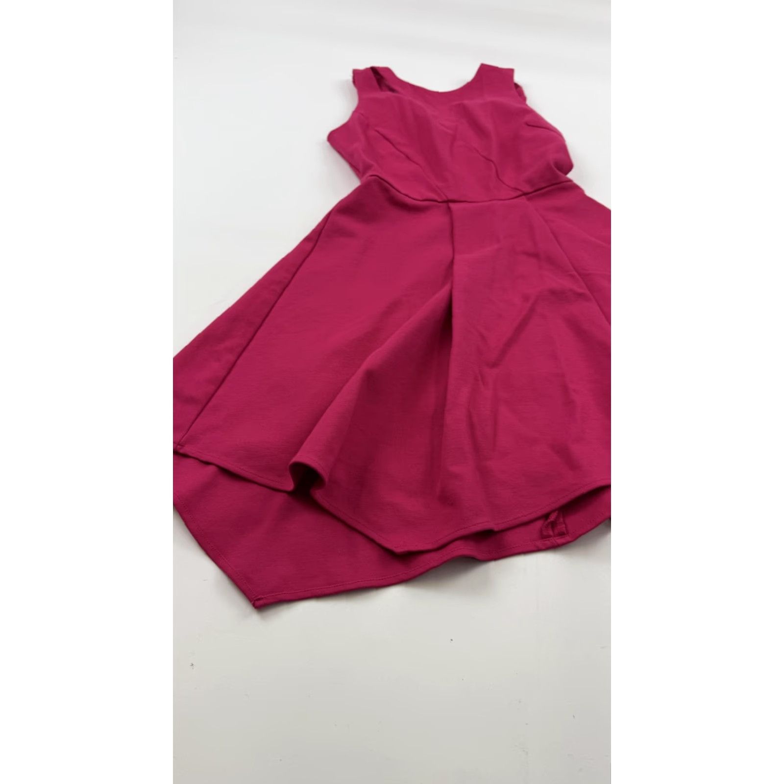 Vintage Adelyn Rae Dress Womens Small Magenta Pink Fit & Flare Skater High Low Pleated Size S / US 4 / IT 40 - 2 Thumbnail