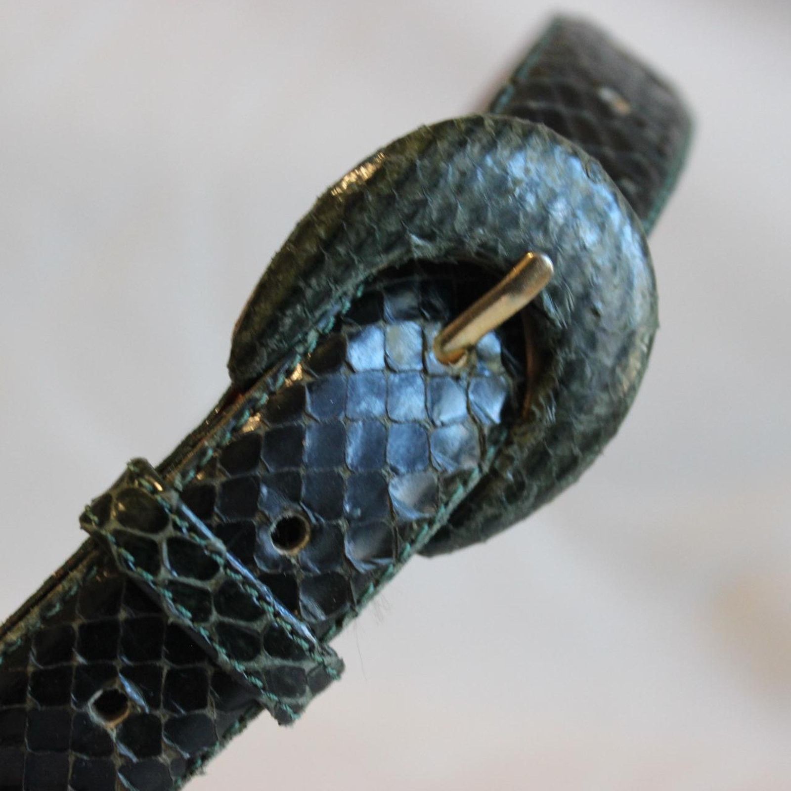 Other Emerald Green Snakeskin Belt Size ONE SIZE - 2 Thumbnail