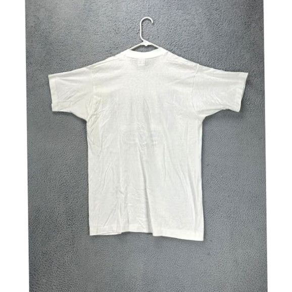 Fruit Of The Loom Fruit Of The Loom Shirt Men Medium White Graphic Print Short Sleeve Crew Neck Preppy Vintage No Size US M / EU 48-50 / 2 - 2 Thumbnail
