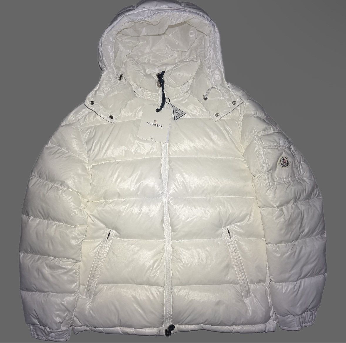 Moncler White Moncler Puffer Jacket Size US L / EU 52-54 / 3 - 2 Thumbnail