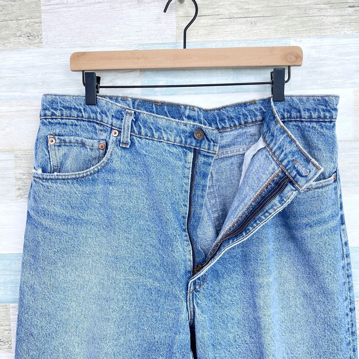 Levi's Levis Vintage 550 Rigid Jeans Blue Distressed USA Mens 40X28 Size 40" / US 18 - 3 Thumbnail