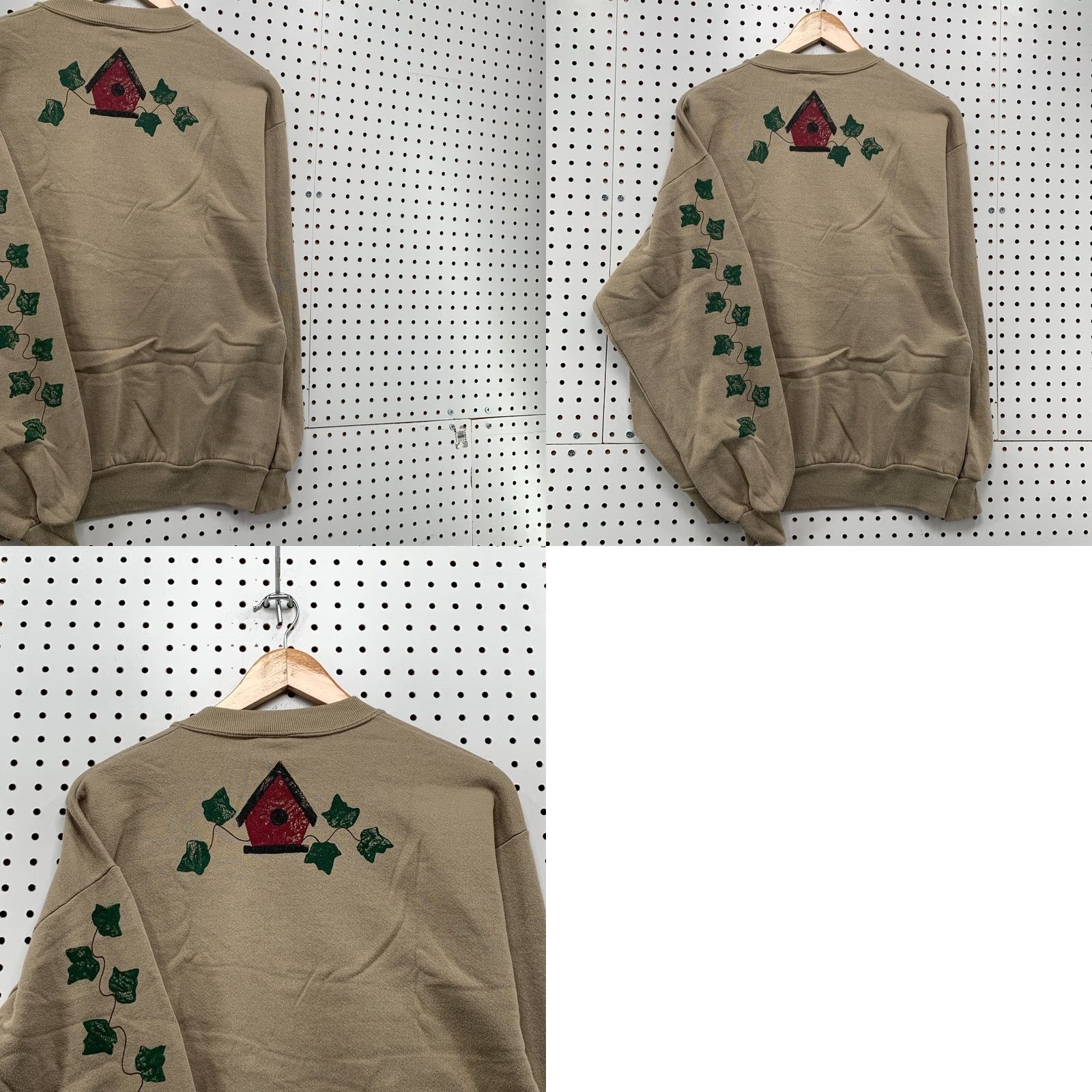 Jerzees VINTAGE Birdhouse Leaf Sweatshirt Brown Mens L Crewneck Pullover 90s Jerzees Canvas Pullover Size US L / EU 52-54 / 3 - 10 Thumbnail