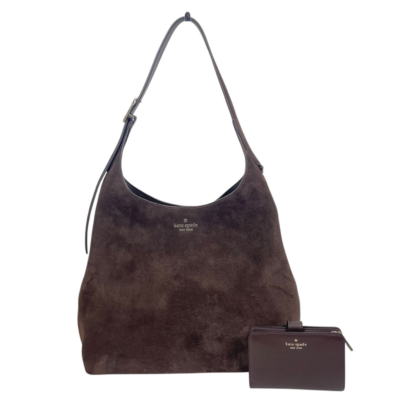 Kate Spade Kate Spade 454 Suede Shoulder Bag Lena Bifold Wallet Set Size ONE SIZE - 1 Thumbnail