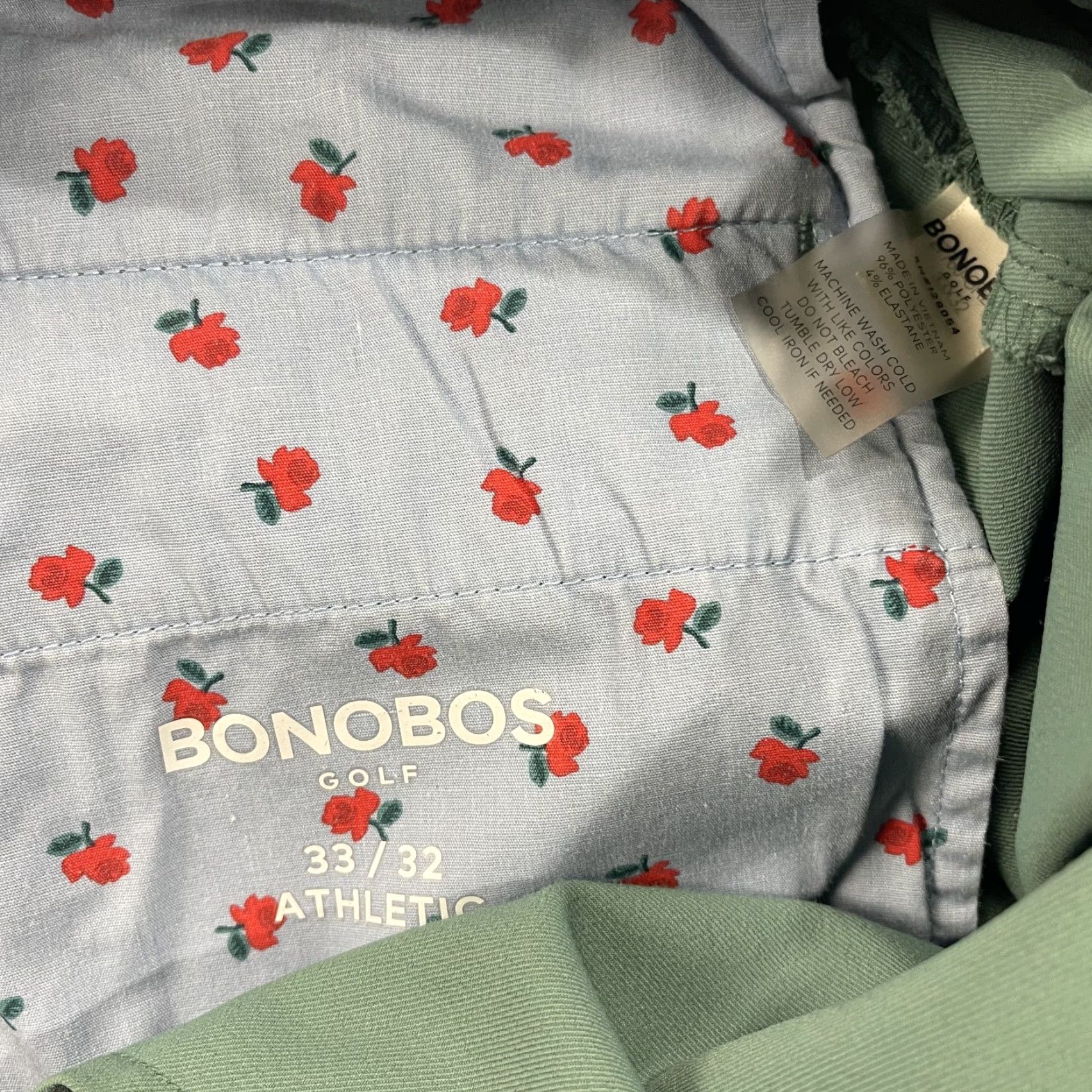 Bonobos Bonobos Mens Golf Pants 33x32 Athletic Fit Green Logo Chino Size US 33 - 5 Thumbnail